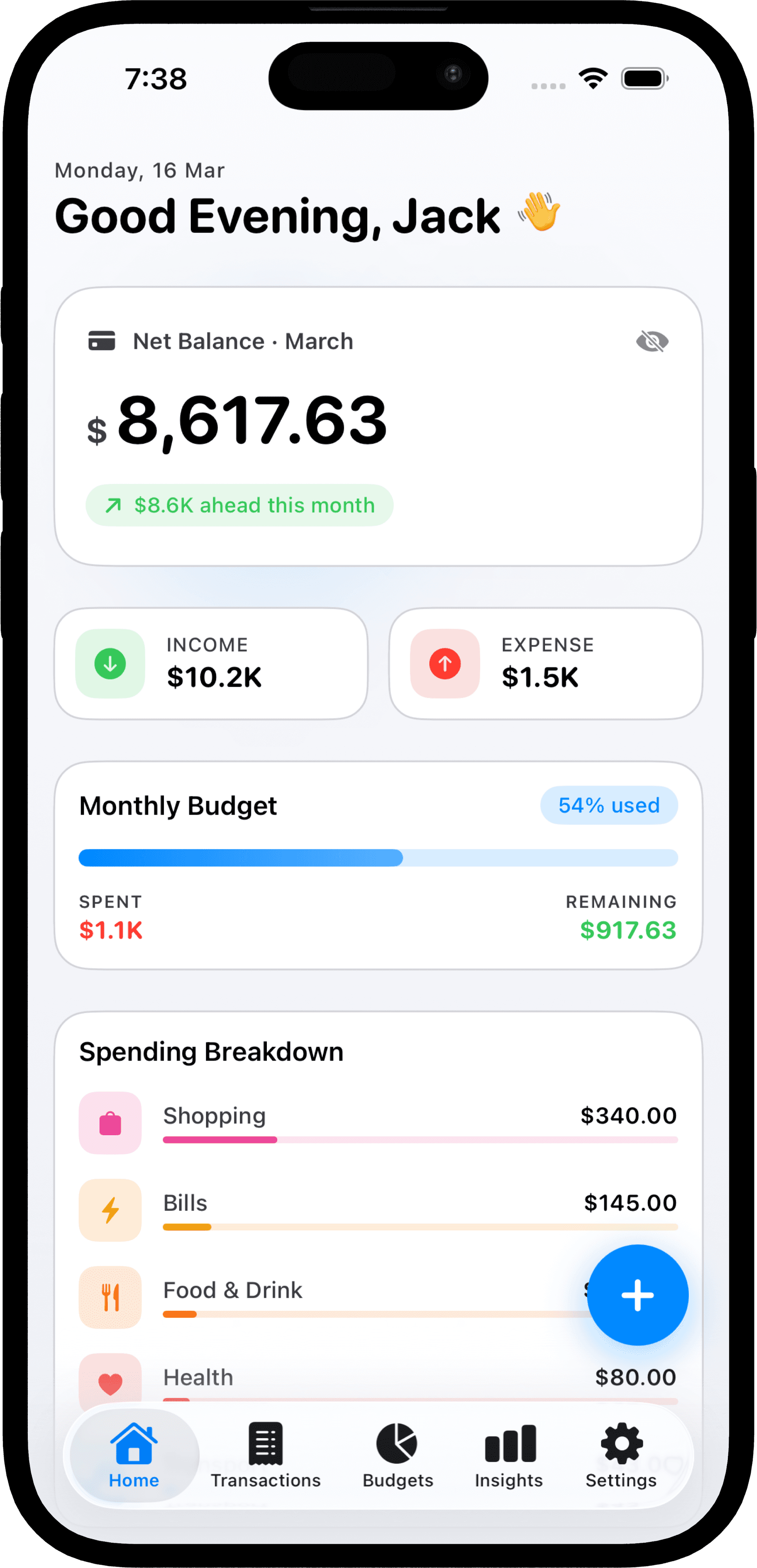 Finovra dashboard